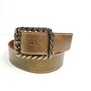 Fabio Corti Genuine Italian Distressed Crackled Leather Belt M